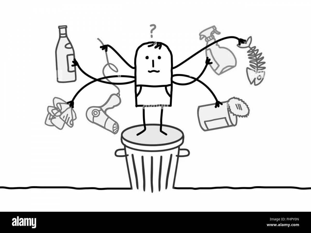 Information coloring book separate waste collection