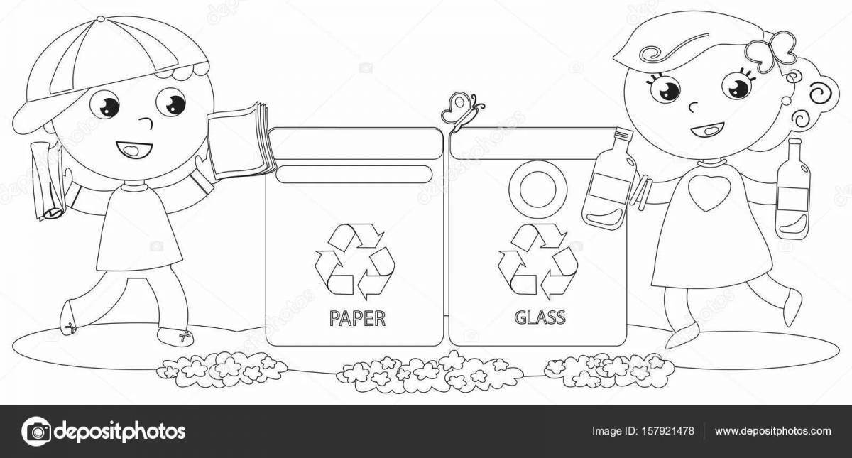 Educational coloring for separate waste collection