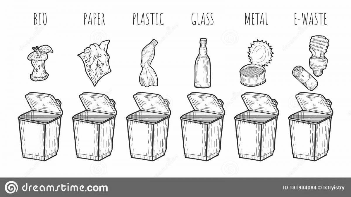 Detailed coloring of separate waste collection