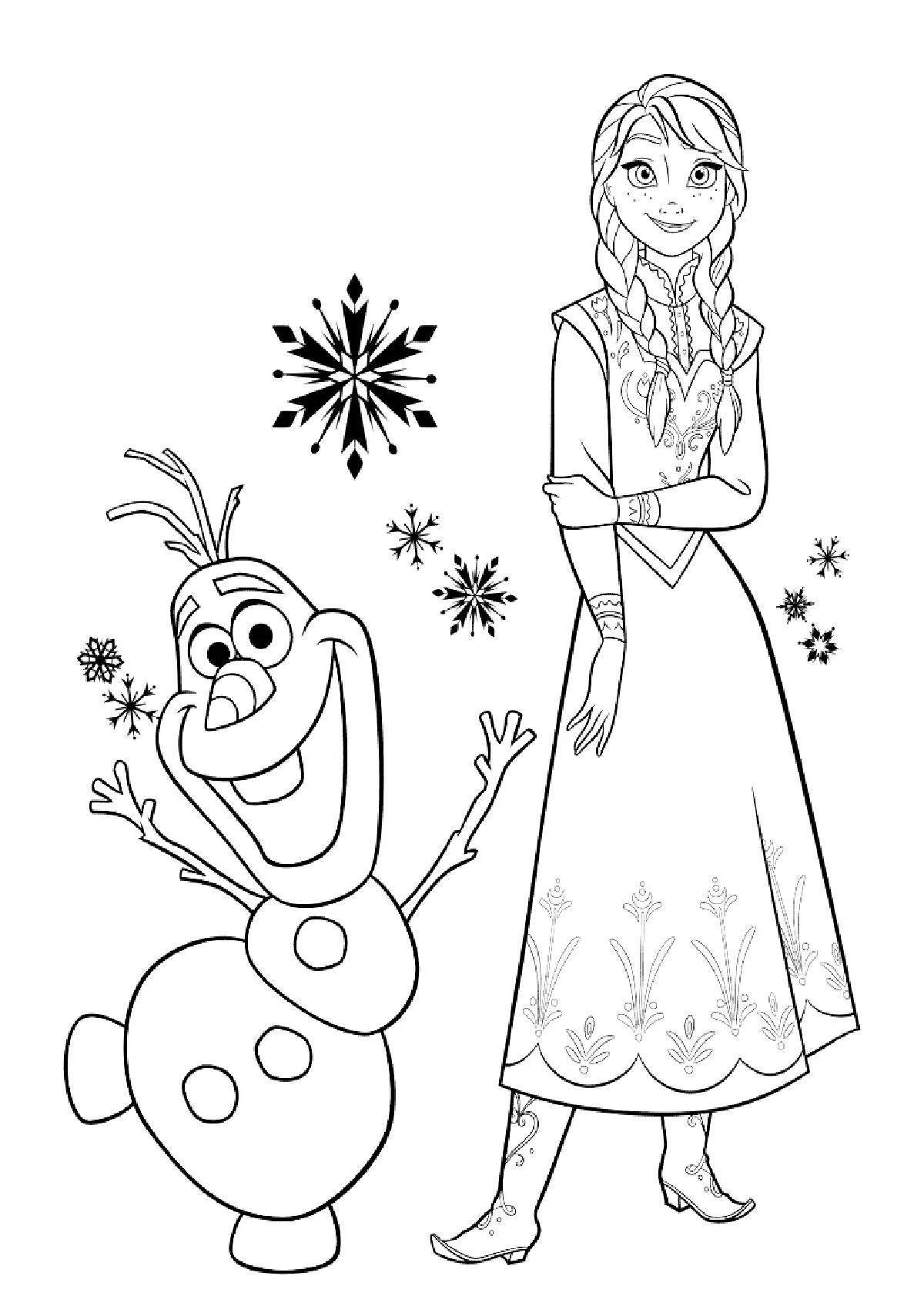 Coloring exalted tin and elsa