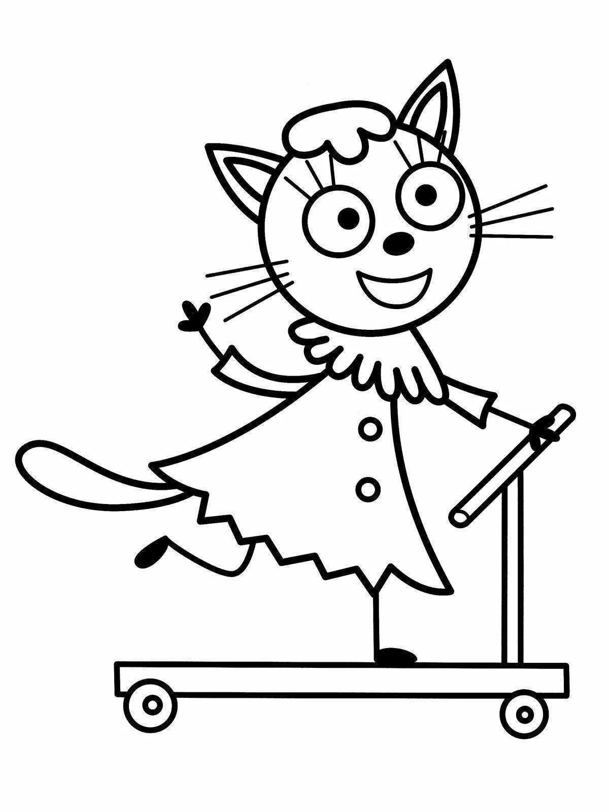 Радостный принт «три кота»