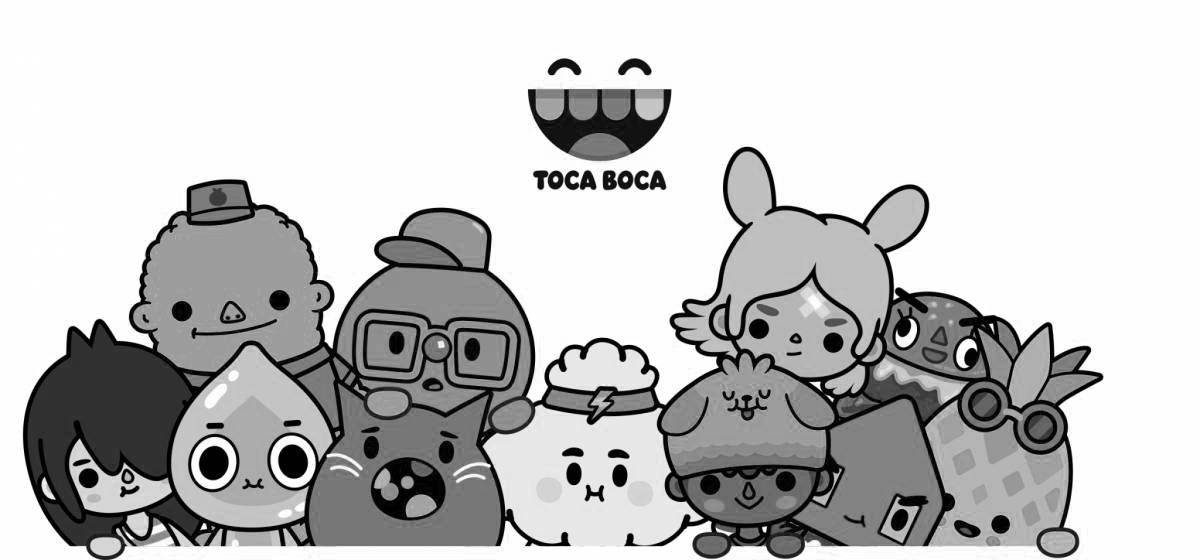 Fun coloring book with toka bok logo
