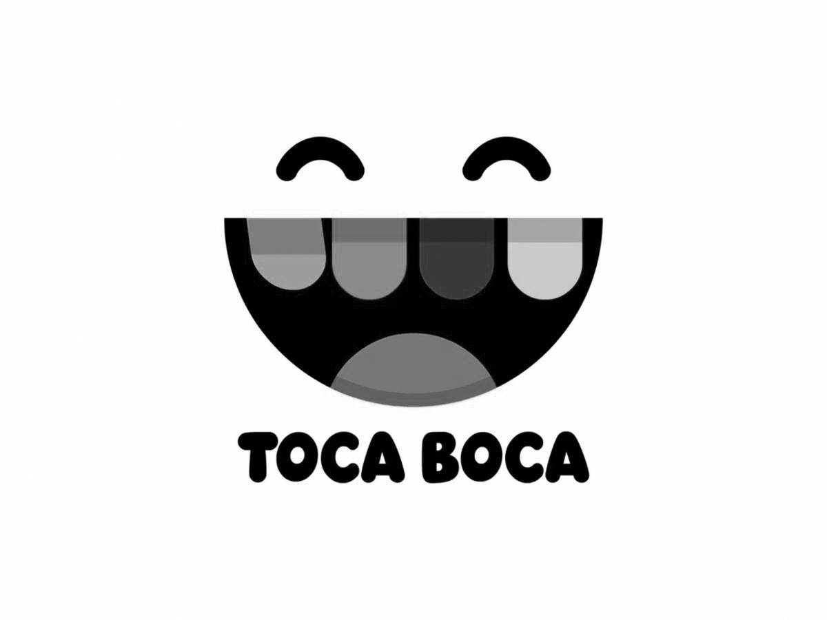 Игривая страница раскраски логотипа toka bok