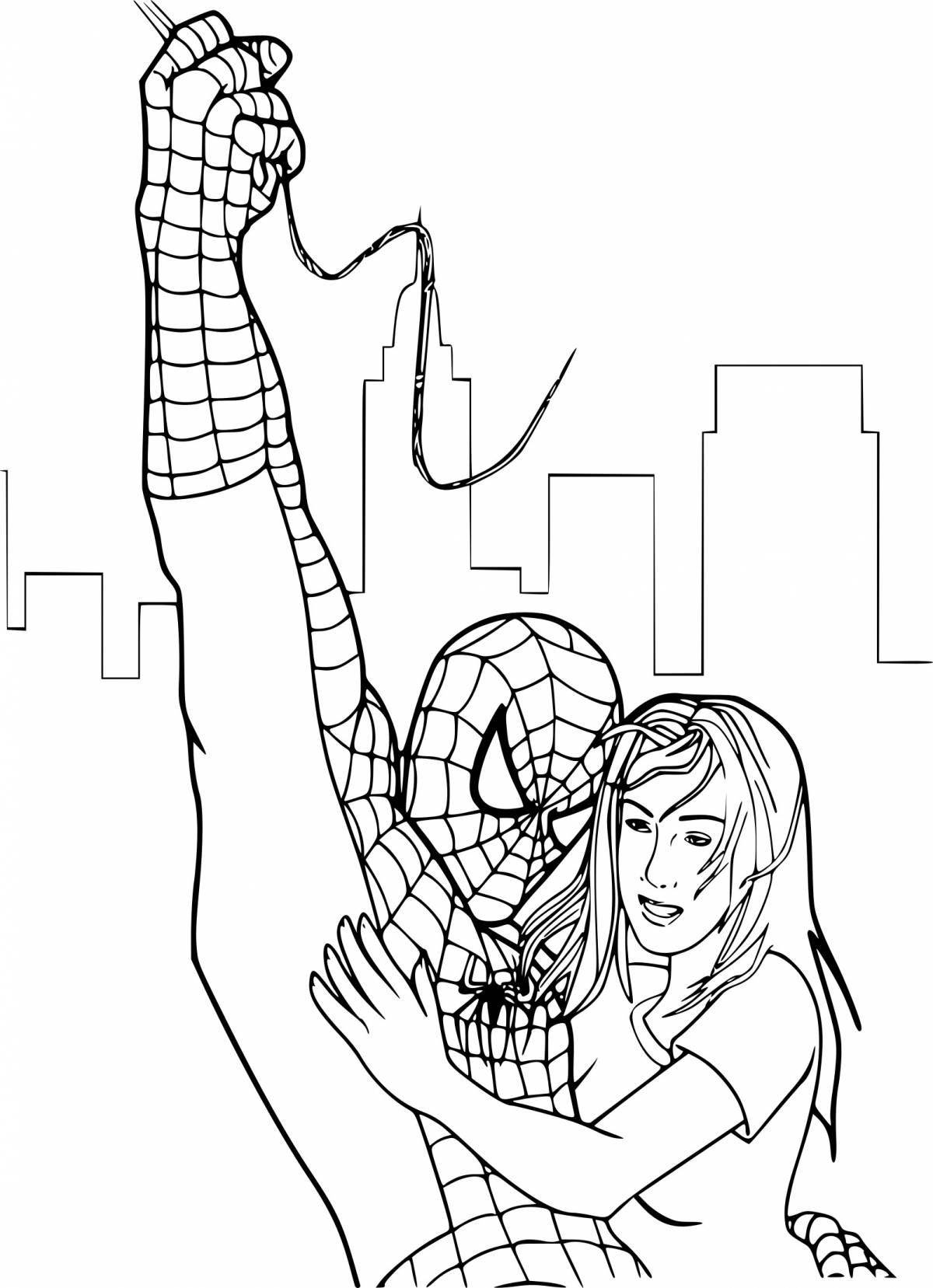 Amazing comic spiderman coloring page