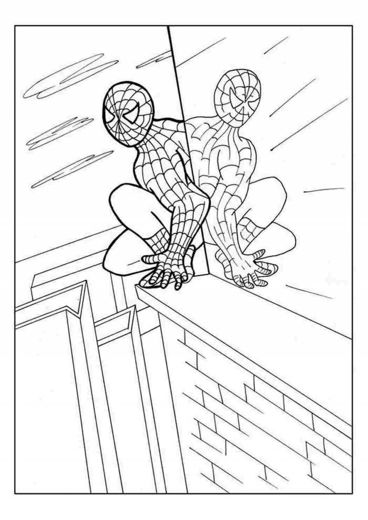 Fascinating comic spider-man coloring page
