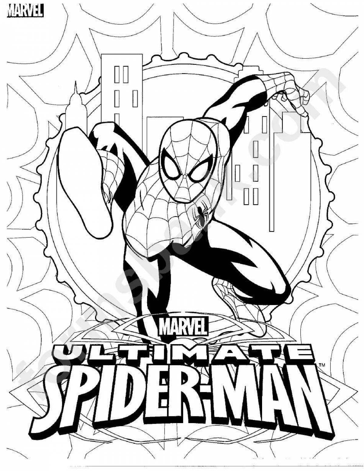 Coloring comic spider-man alive