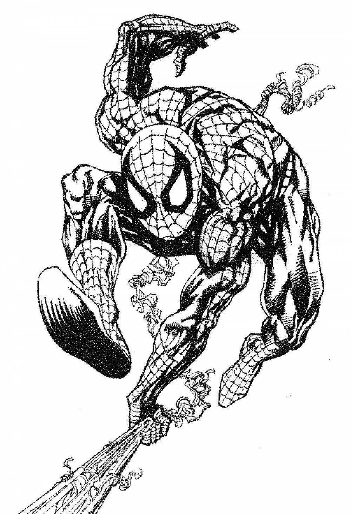 Coloring book funny comic spider-man
