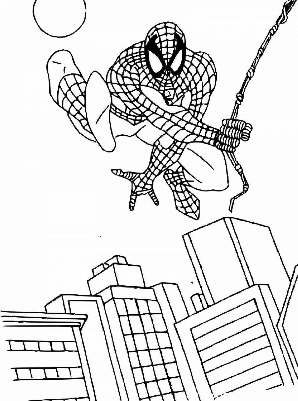 Юмористический комикс человек-паук раскраска