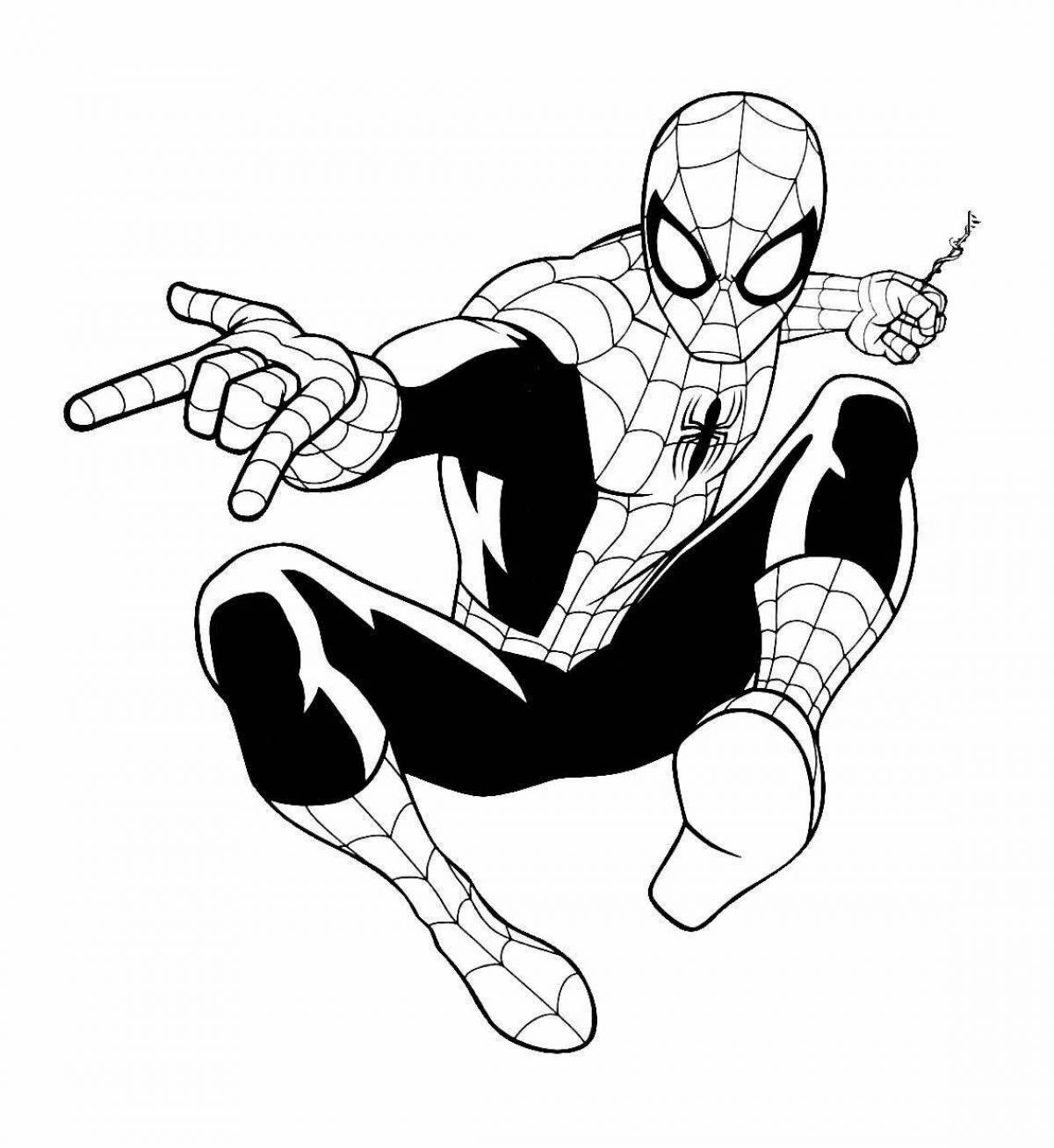 Powerful comic spider-man coloring book