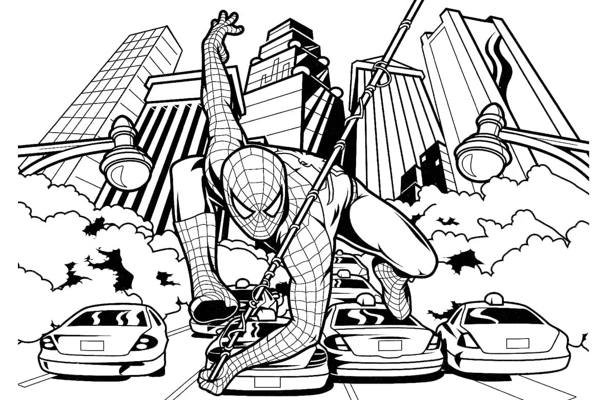 Coloring comic book spider-man