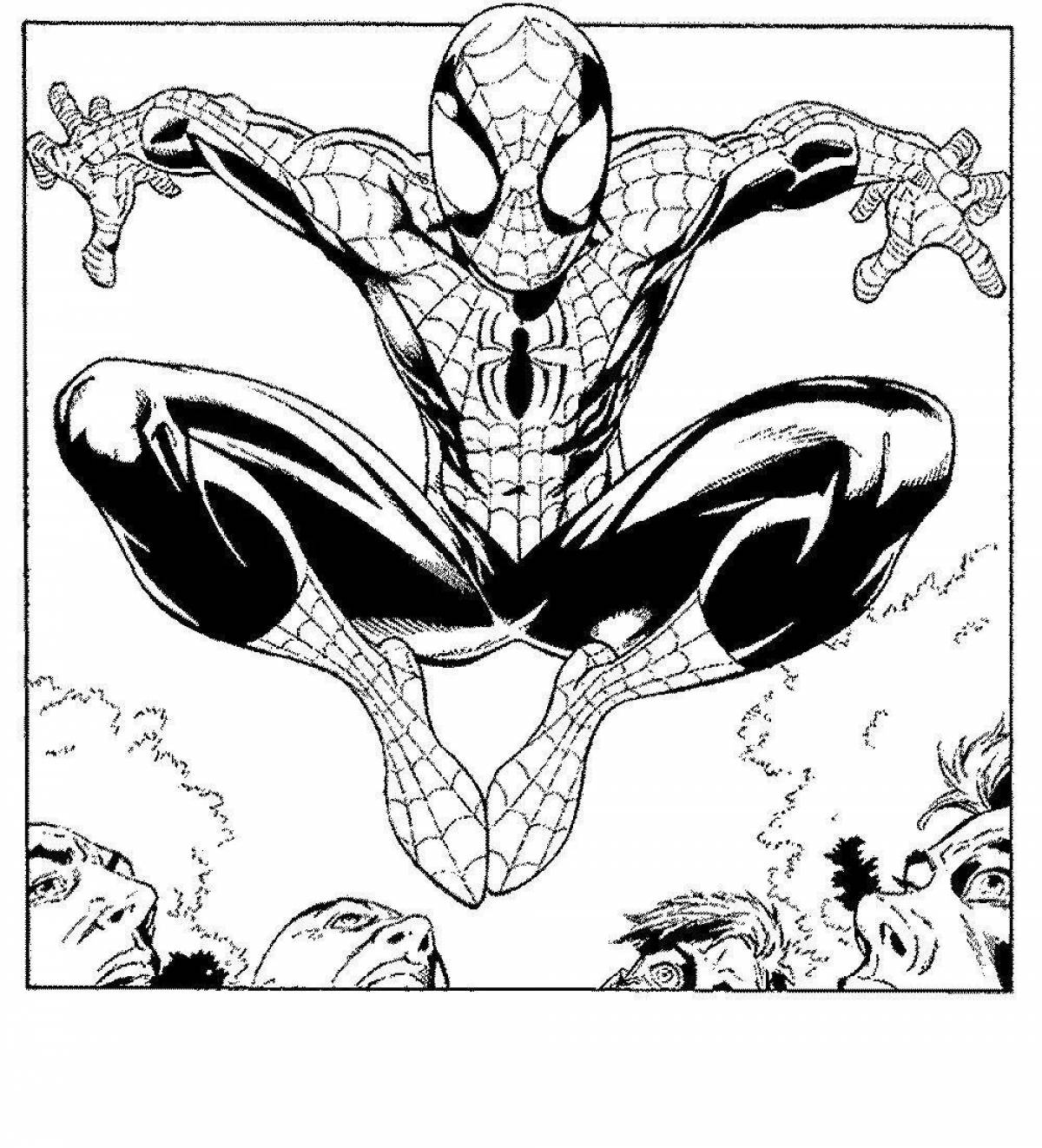Spiderman coloring book full of action