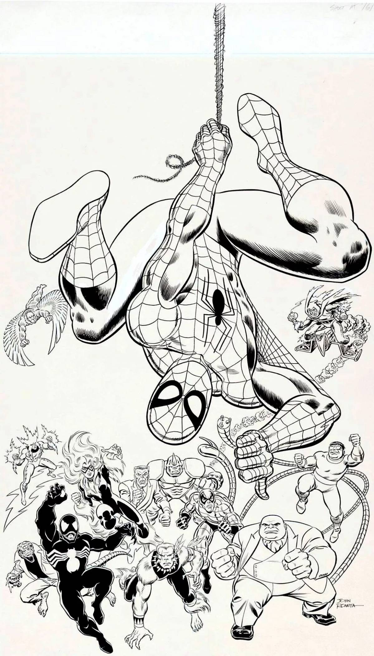 Adventurous comic spider-man coloring book