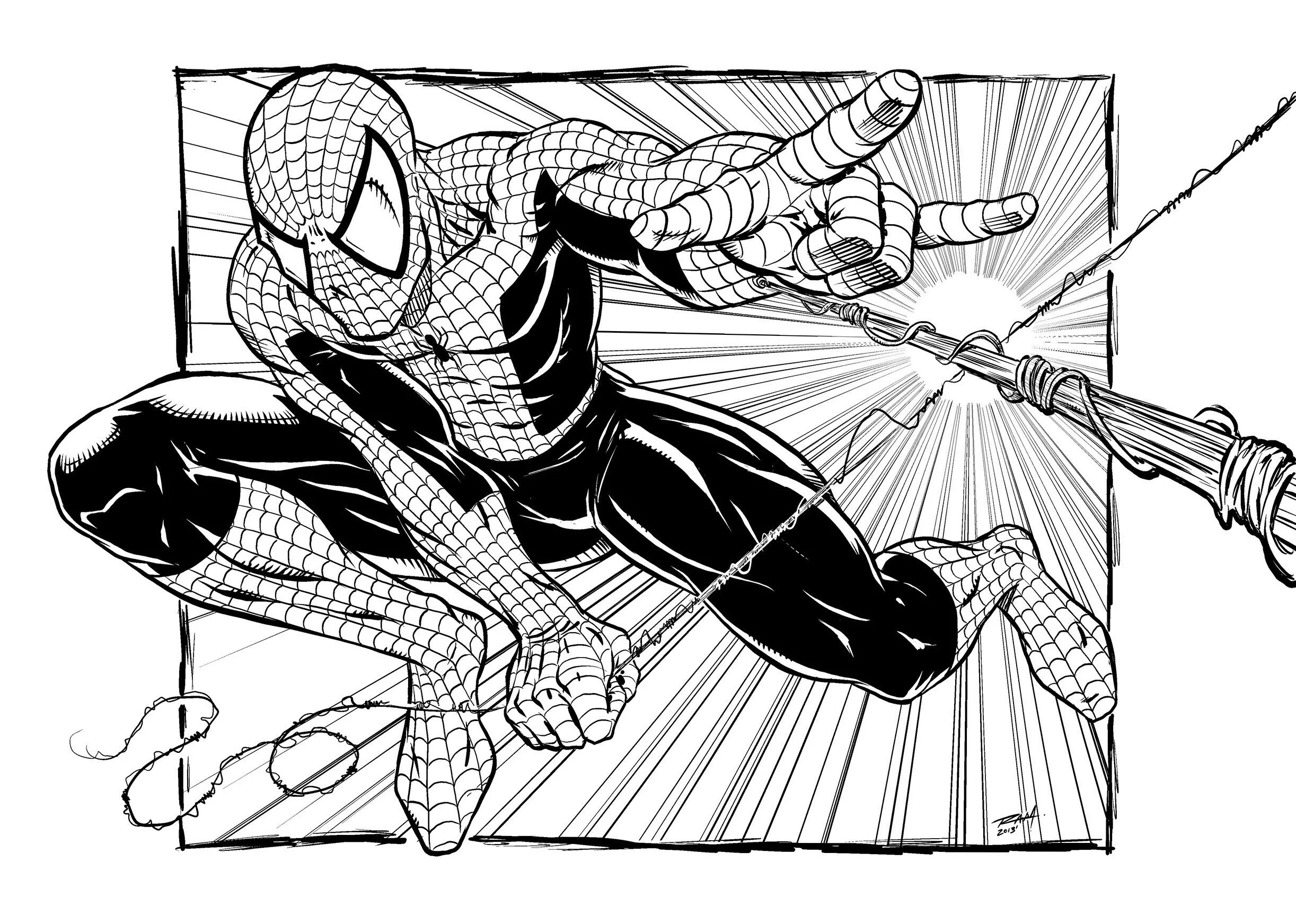 Раскраска эпический комикс человек-паук