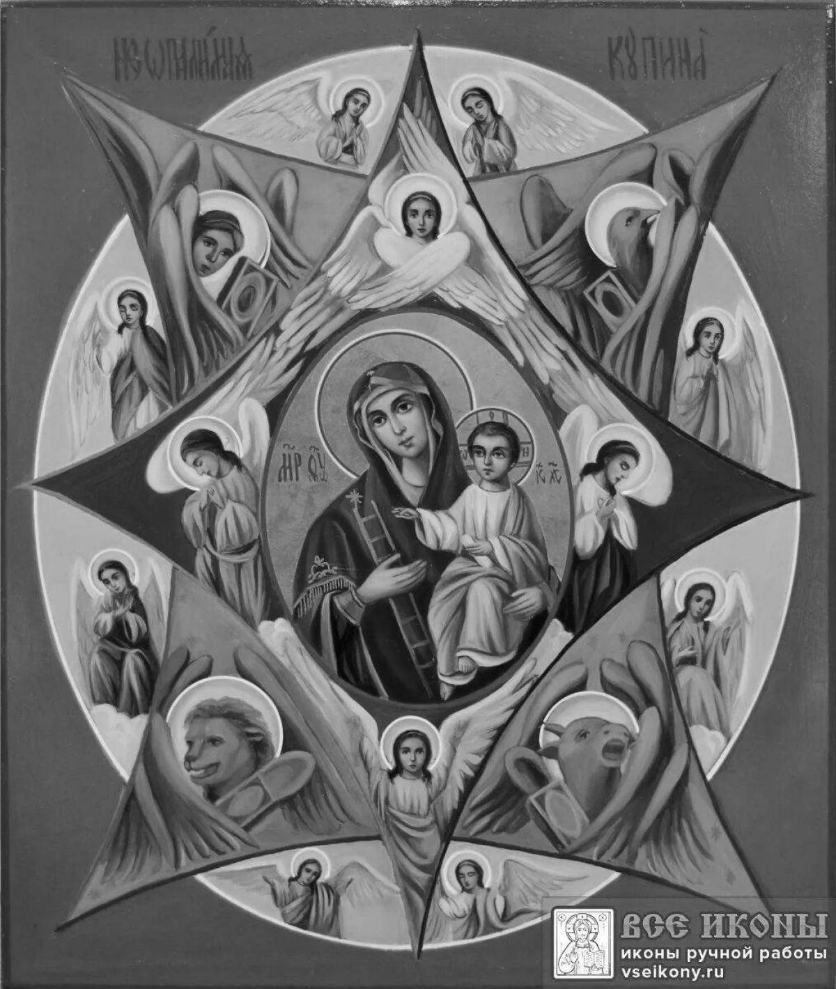 Charming bush icon coloring page