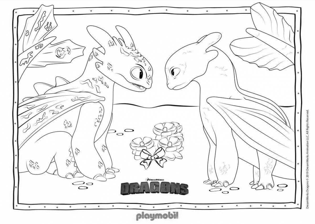 Toothless coloring by numbers