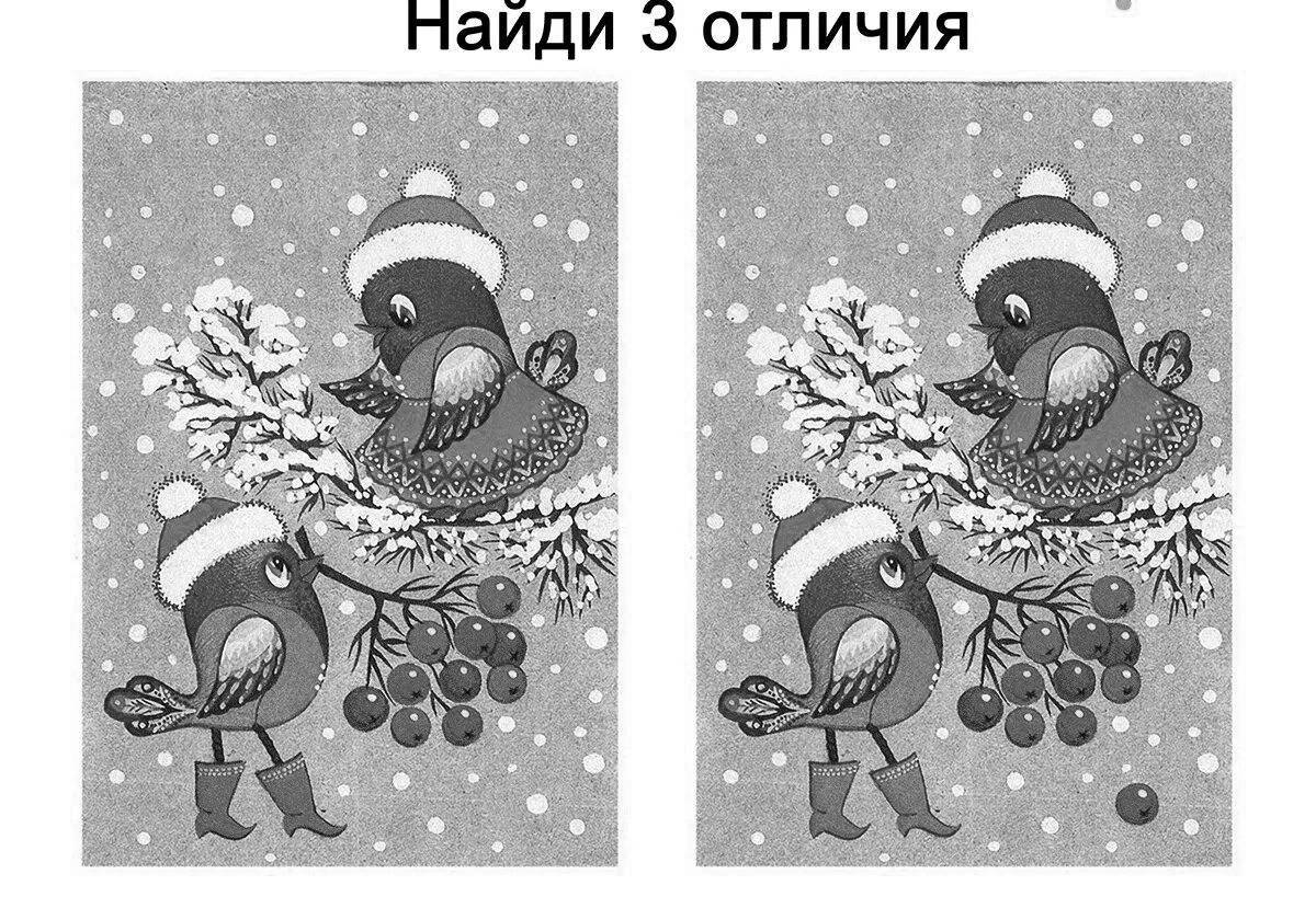 Whimsical winter spot the differences