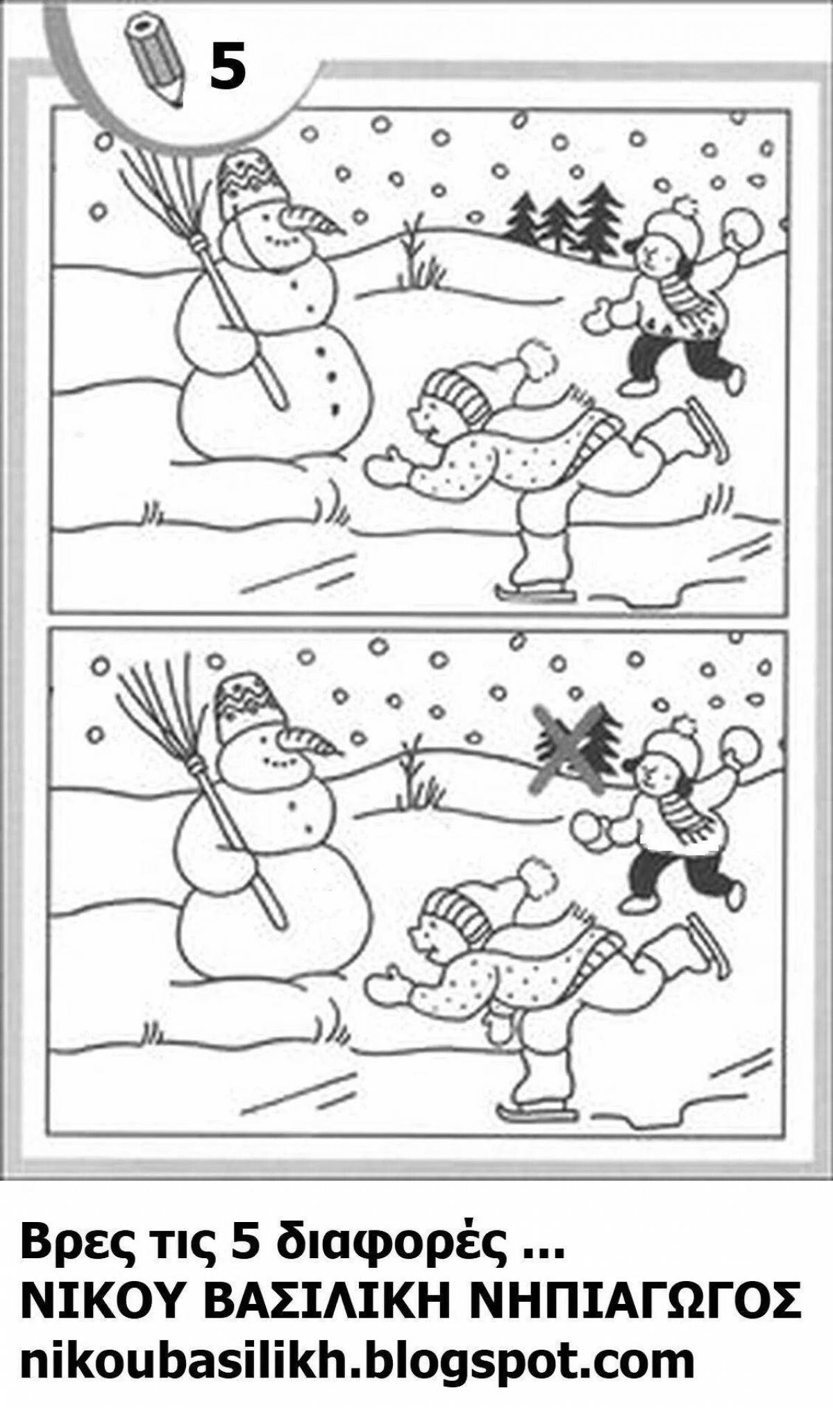 Wonderful winter spot the differences