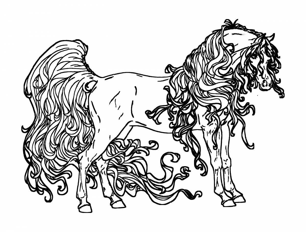 Ослепительная раскраска лошадь в яблоках
