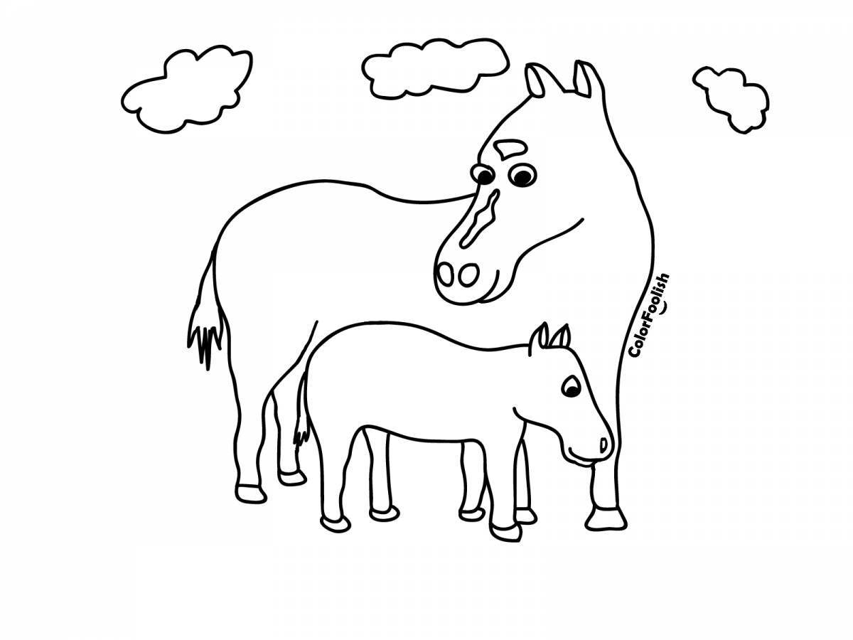 Живая раскраска лошадь в яблоках