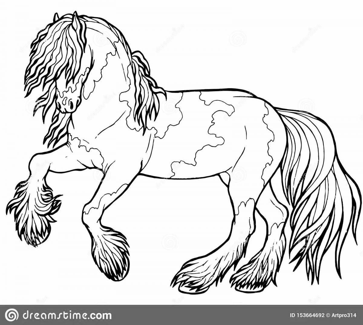 Причудливая раскраска лошадь в яблоках