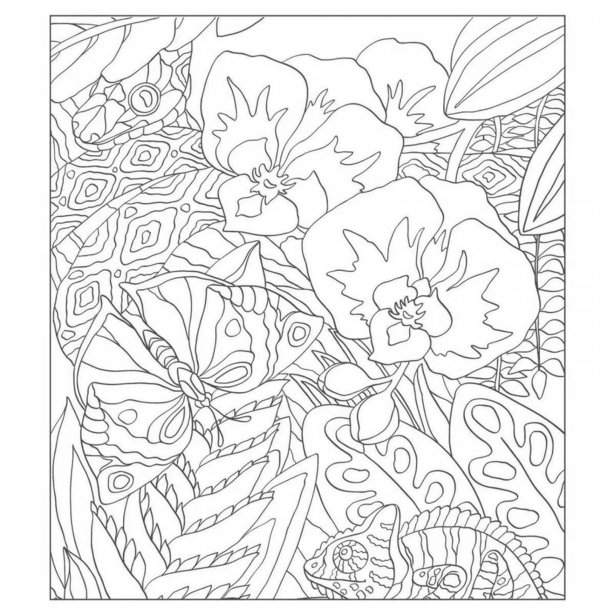 Shiny Contour Iris Press Coloring Page