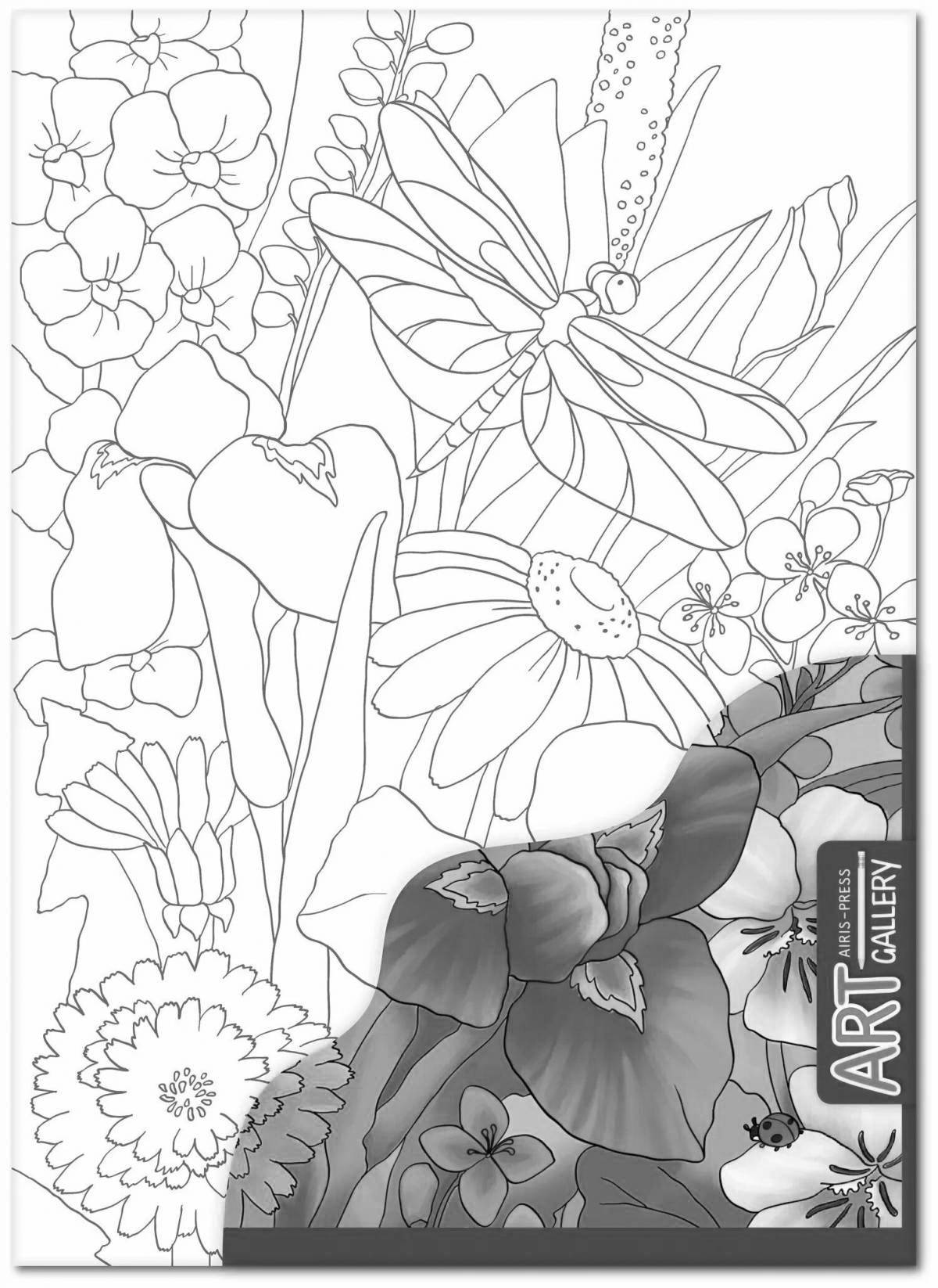 Coloring book inviting contour iris press