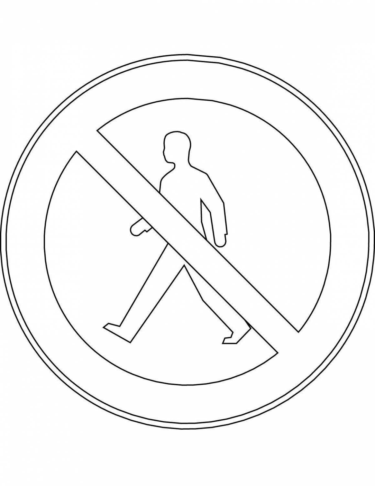 Mysterious no traffic signs coloring page