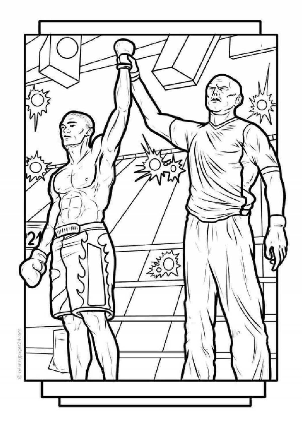 Playful boxing coloring book for kids