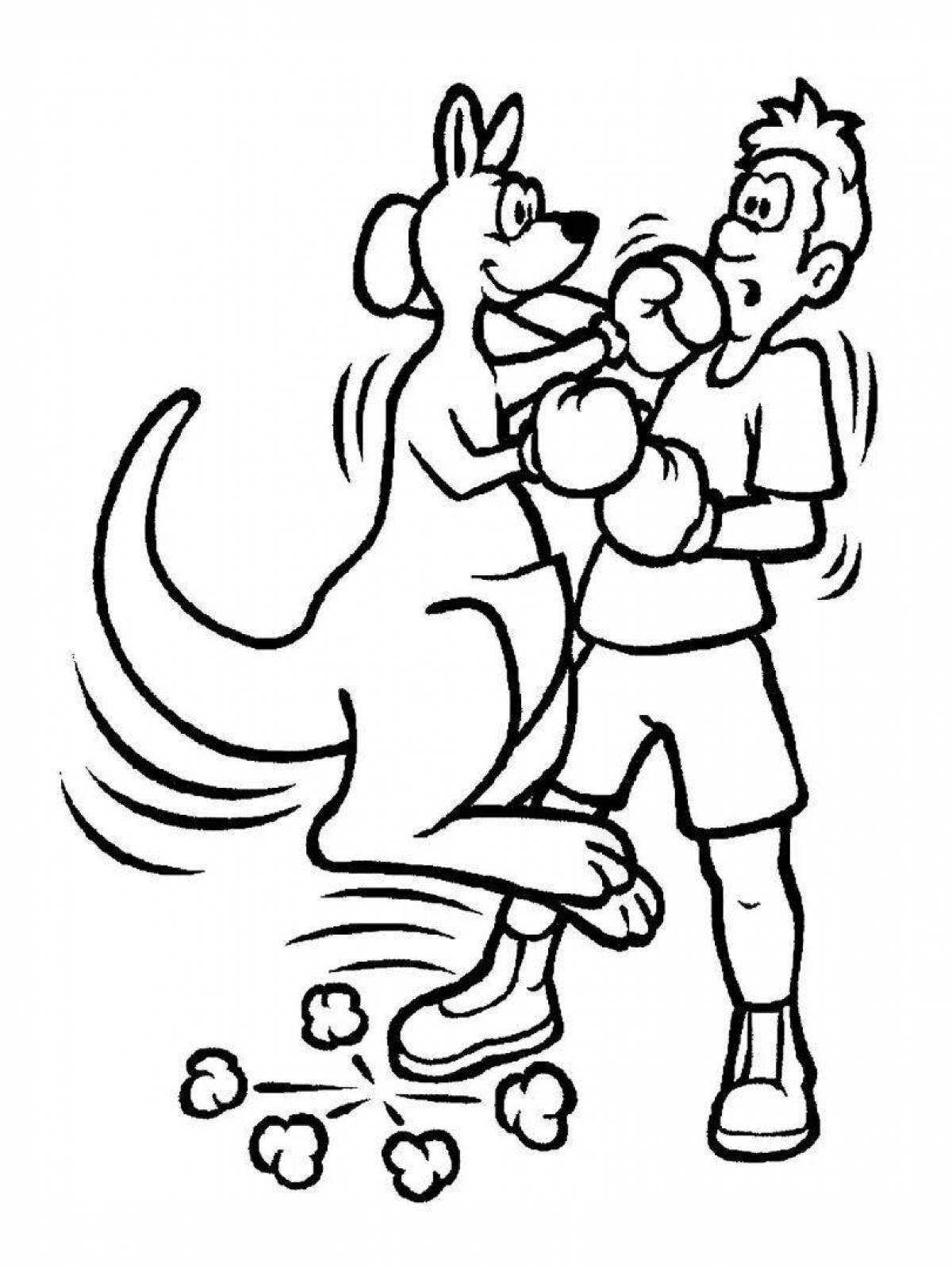 Fun boxing coloring book for kids