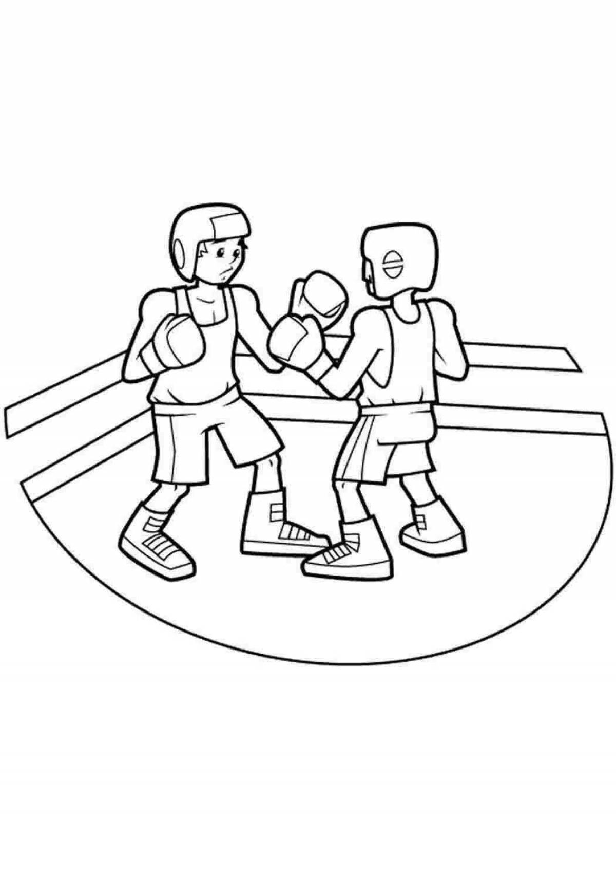 Adorable boxing coloring book for kids