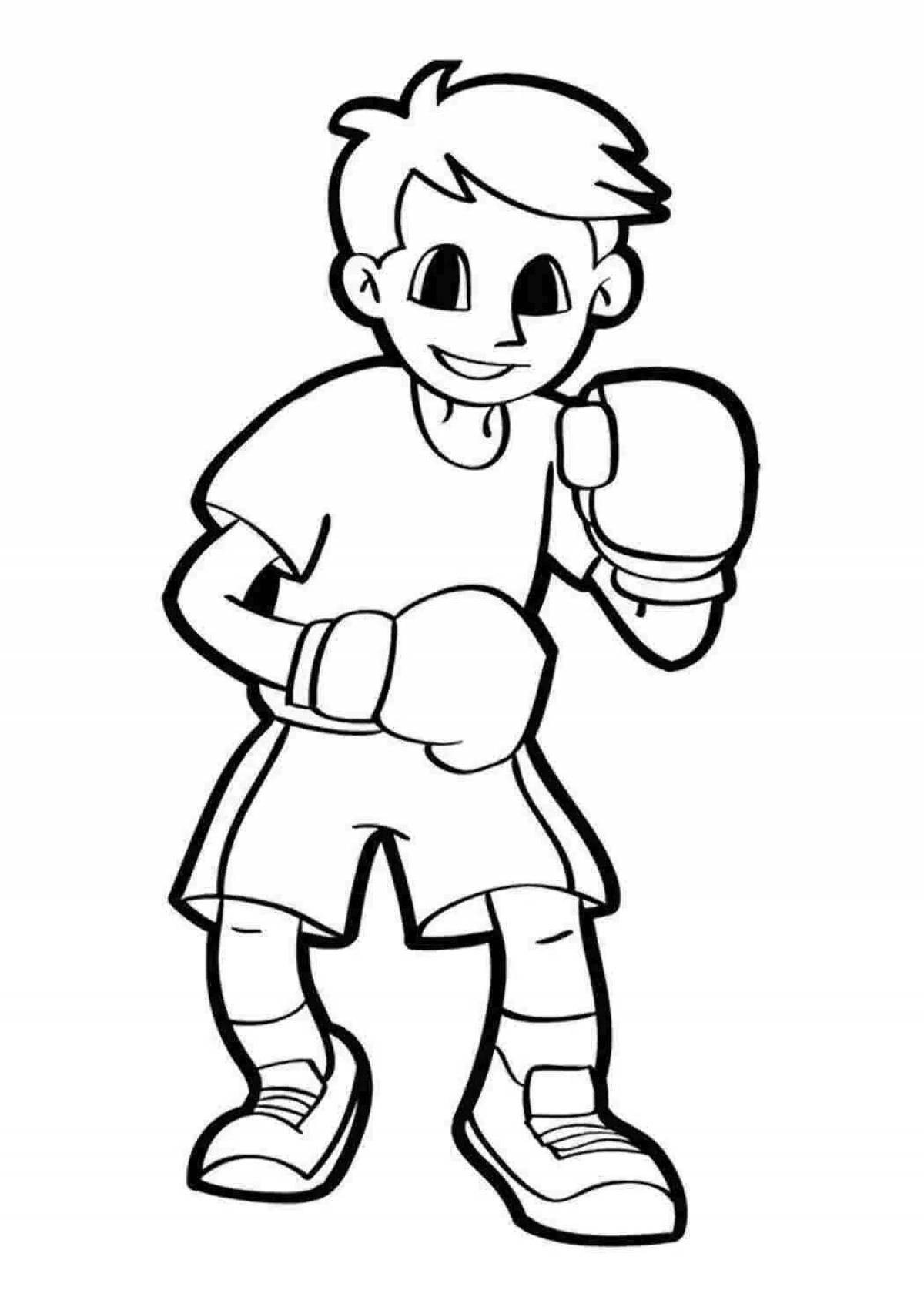 Attractive boxing coloring book for kids