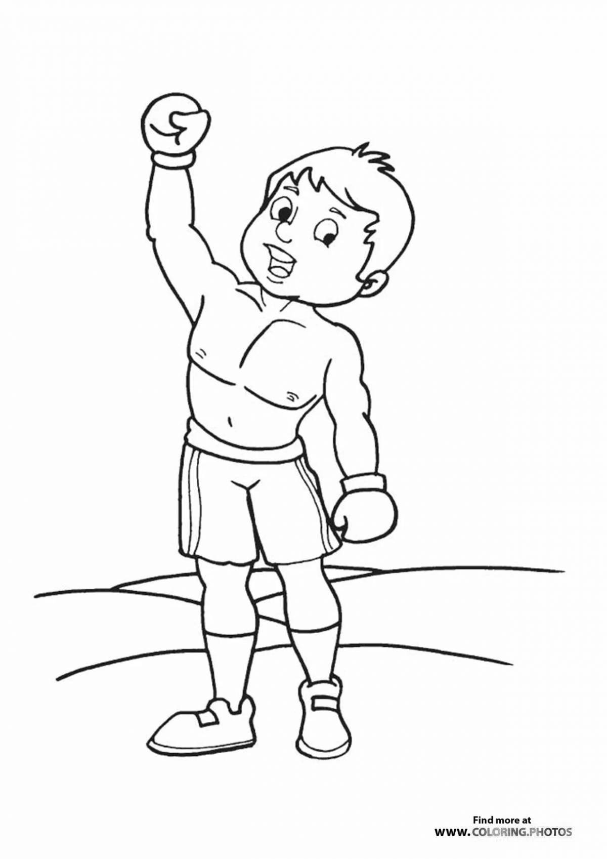 Sweet boxing coloring book for kids