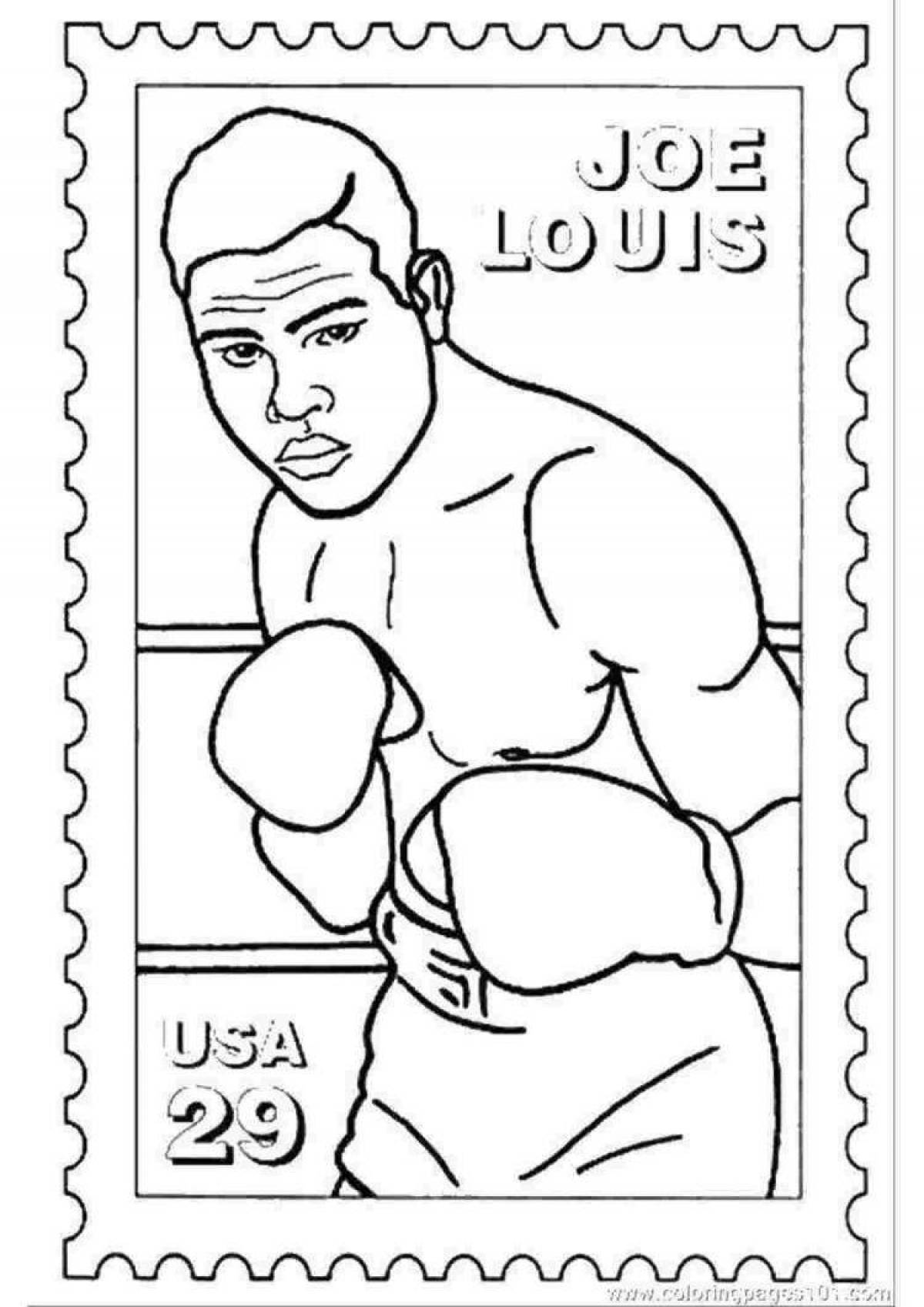 Comic boxing coloring book for kids