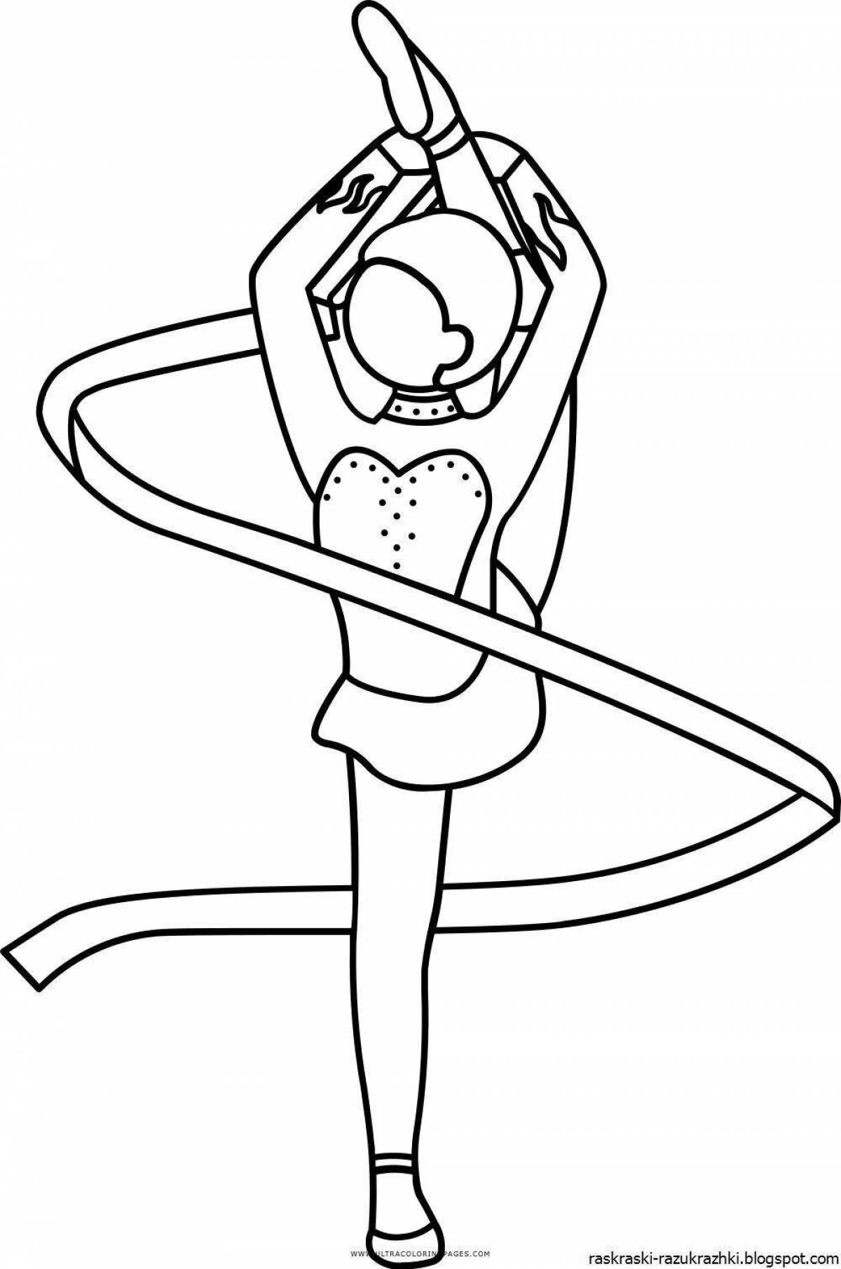 Gymnastic coloring book for girls
