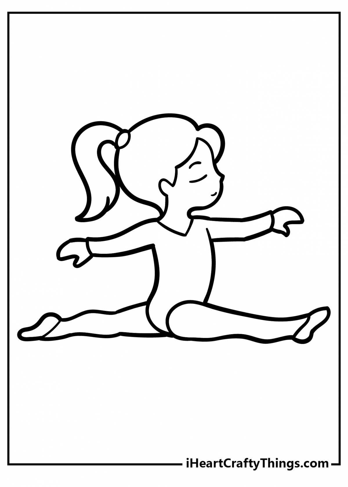 Glowing gymnastics coloring book for girls