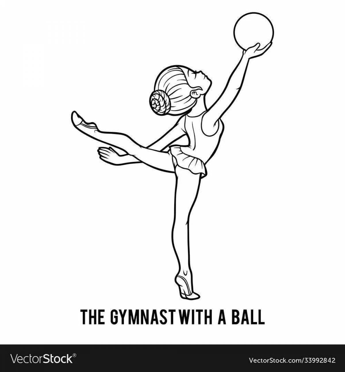 Coloring book magical gymnastics for girls