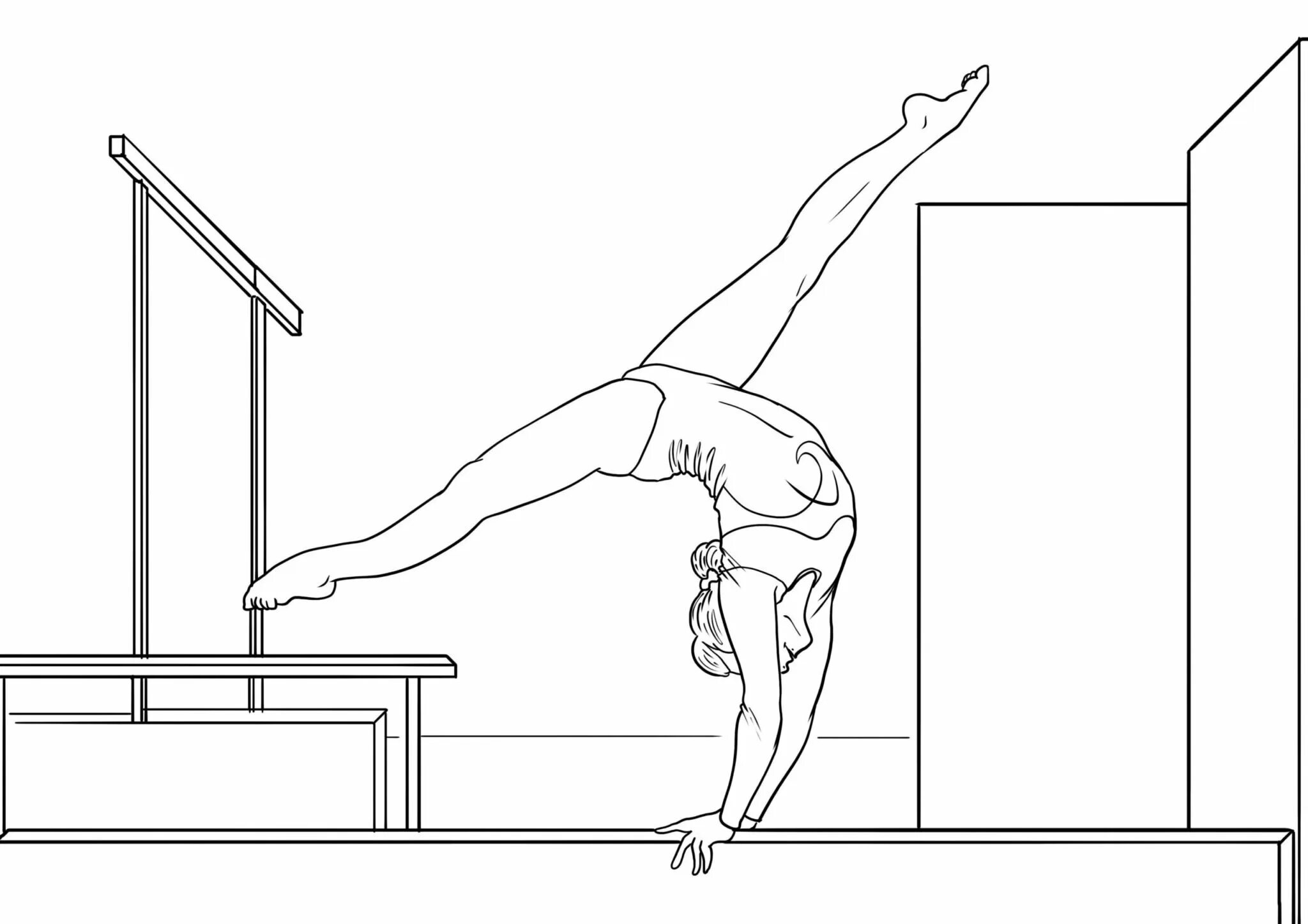 Amazing gymnastic coloring book for girls