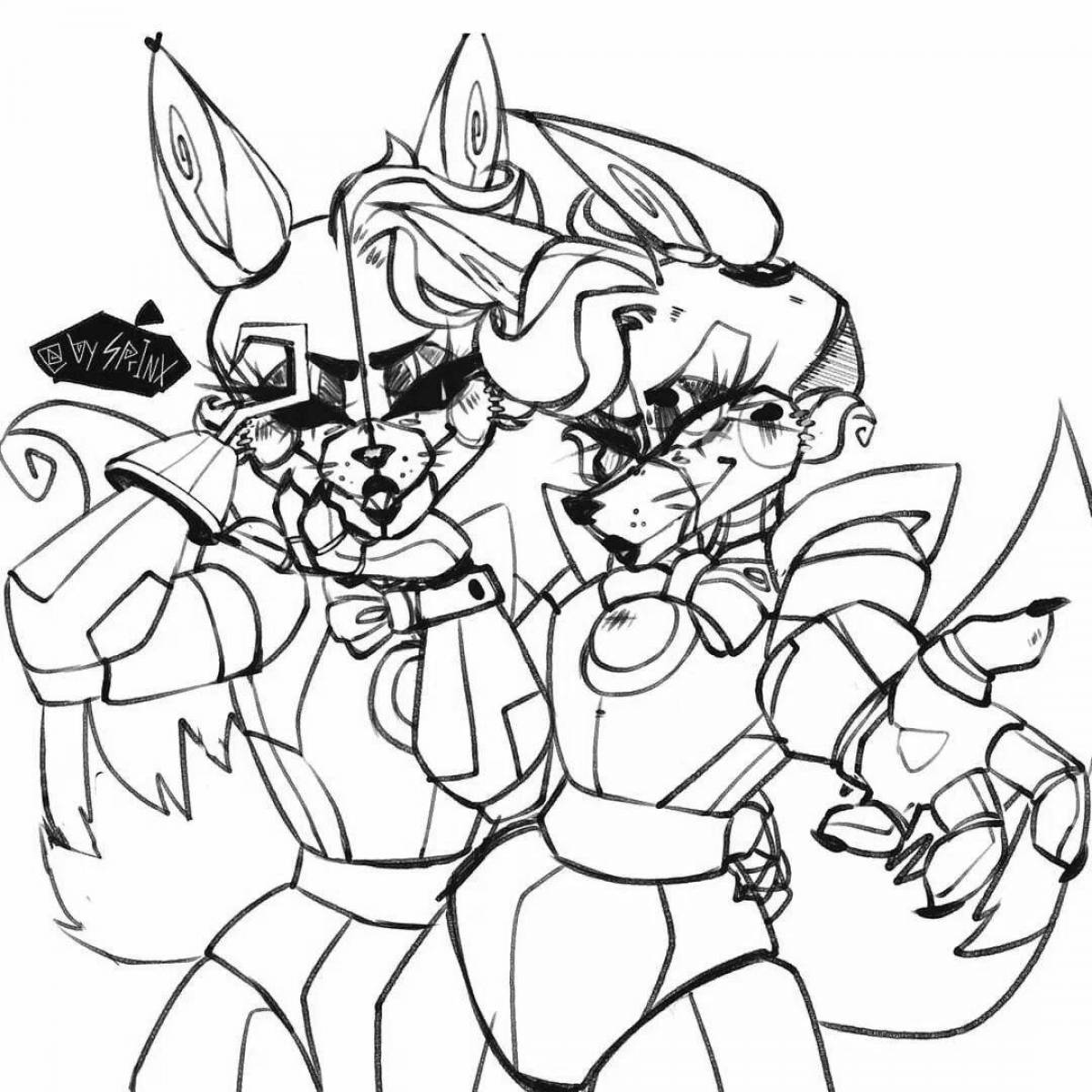 Great mangle and foxy coloring book