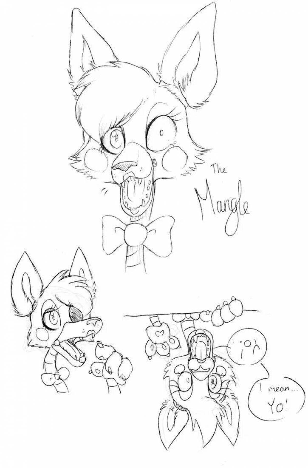 Animated mangle and foxy coloring book