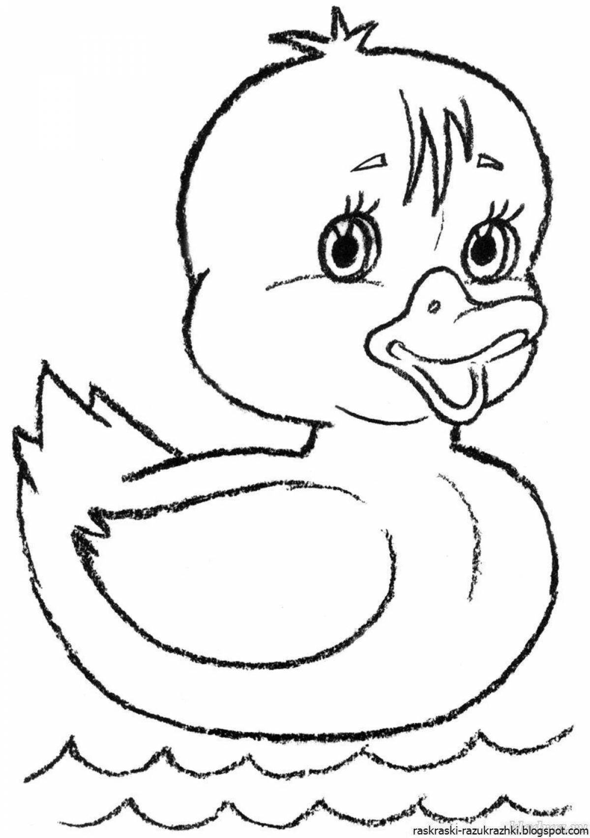 Chicken and duckling adorable coloring book