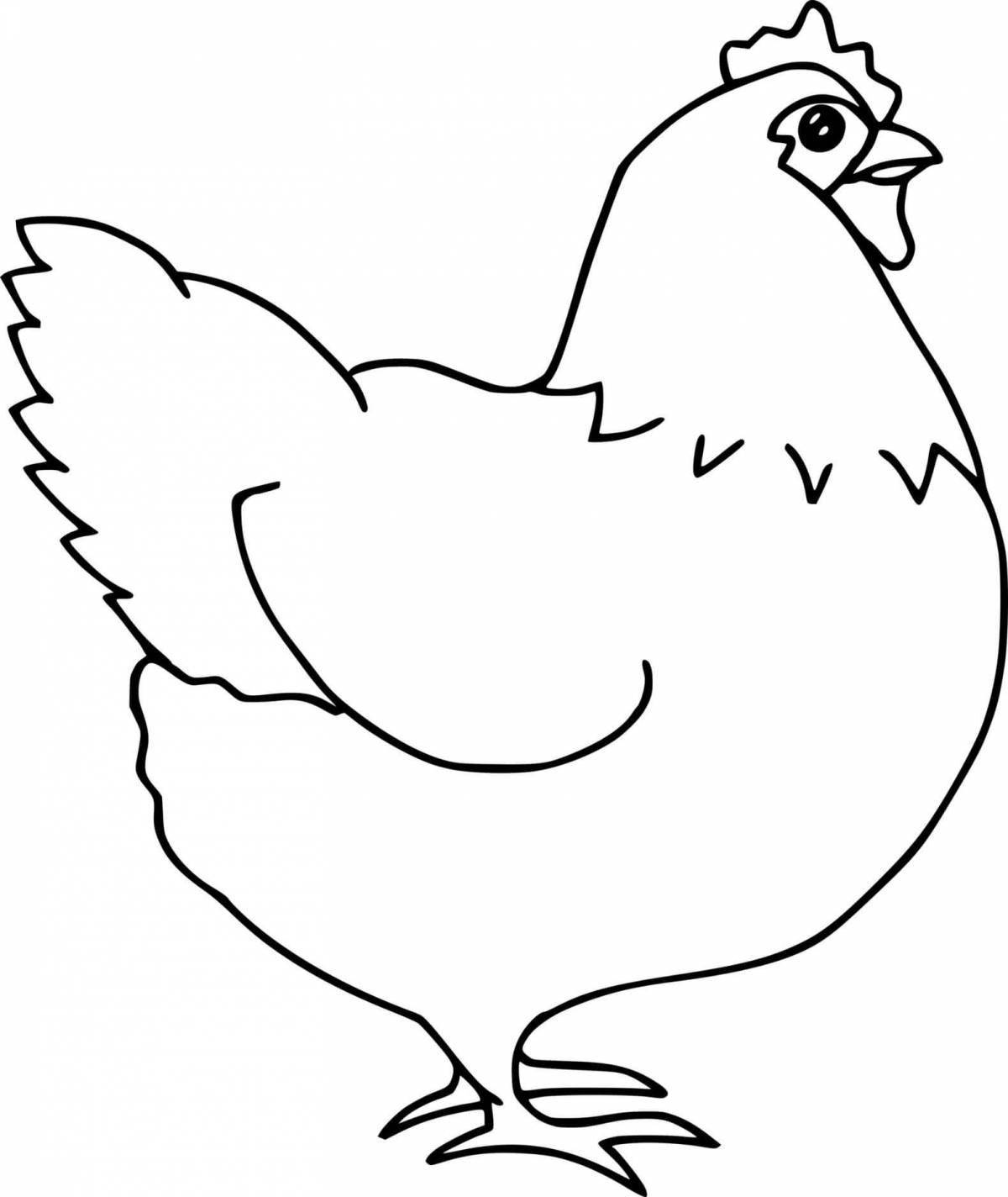 Cute chicken coloring pages for kids