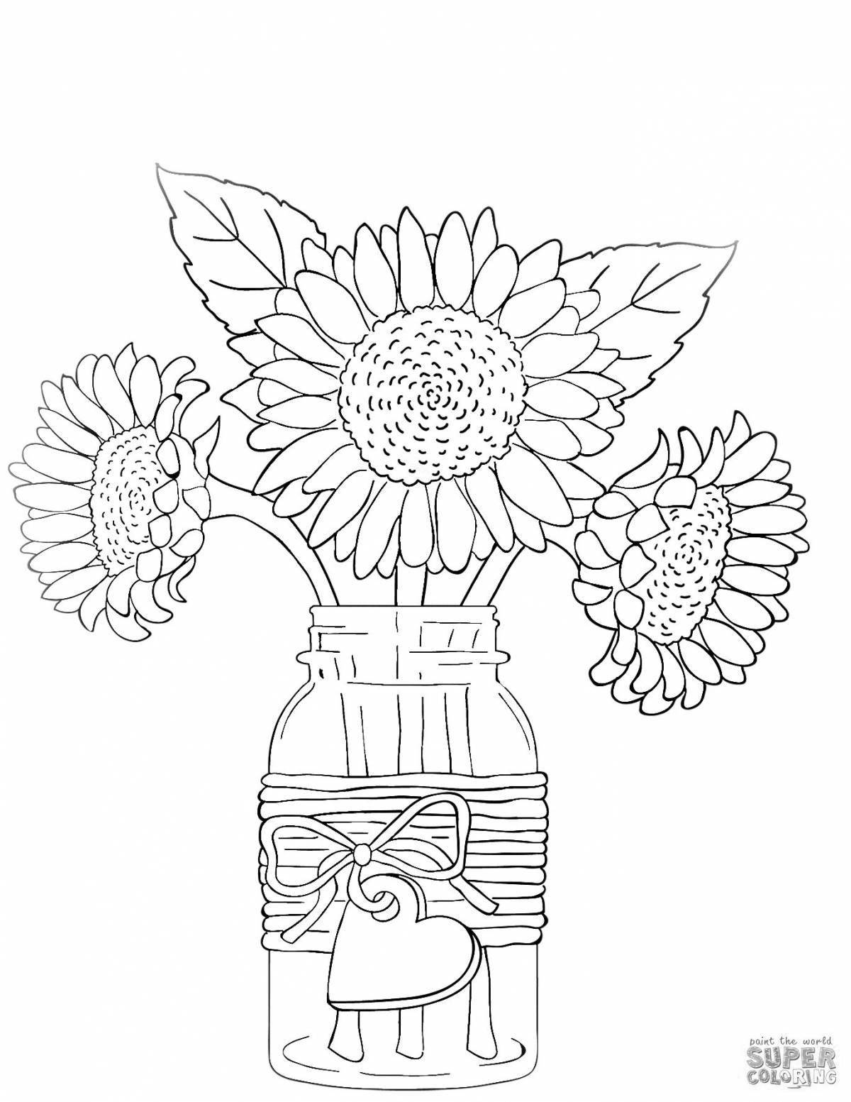 Coloring page sublime bouquet in a vase