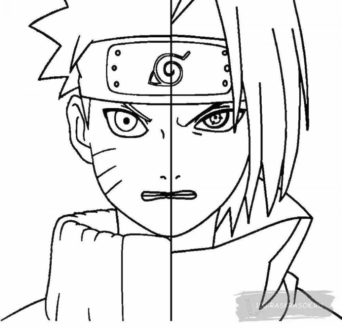 Naruto's bright complex anime coloring book