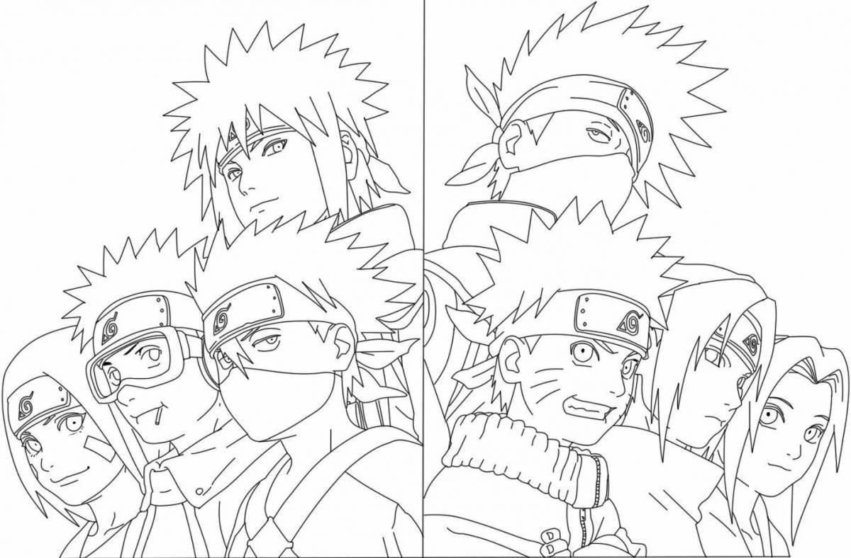 Intricate complex naruto anime coloring book