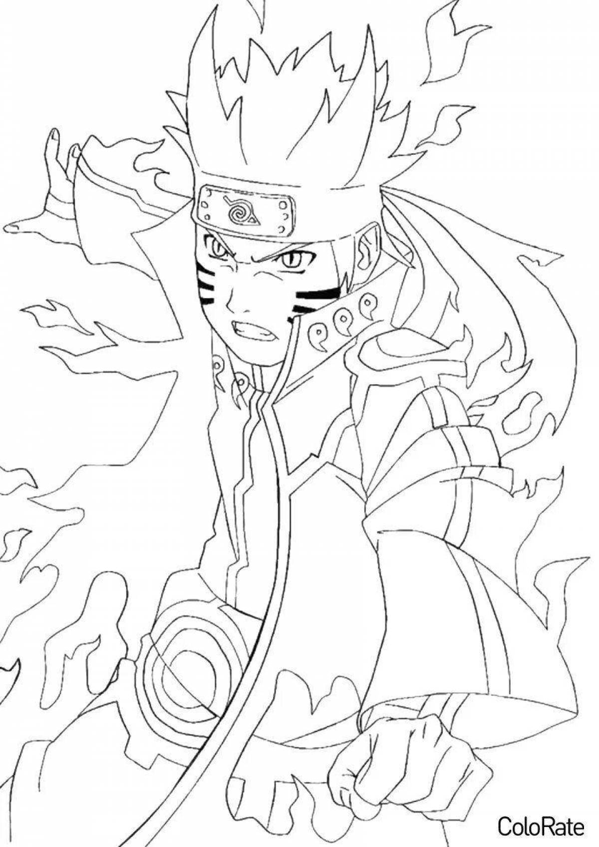 Marvelous complex anime naruto coloring page