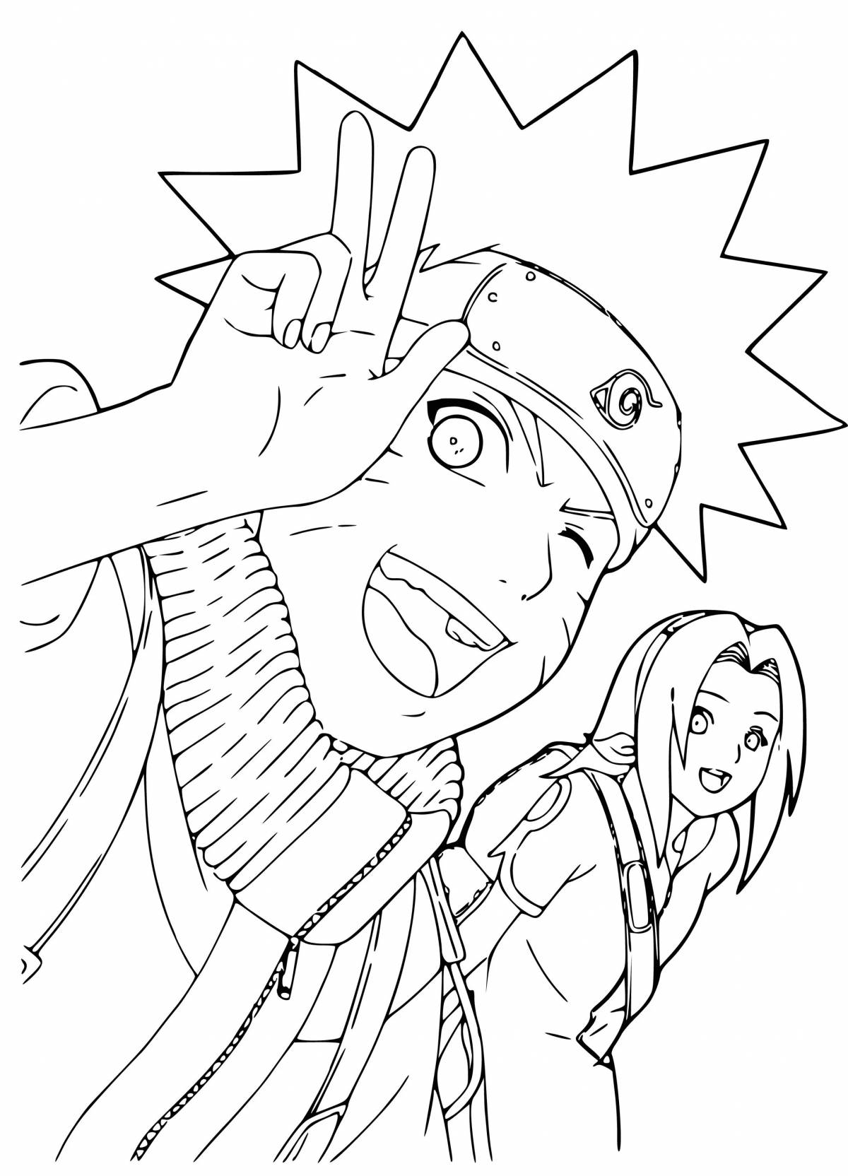 Naruto super hard anime coloring book