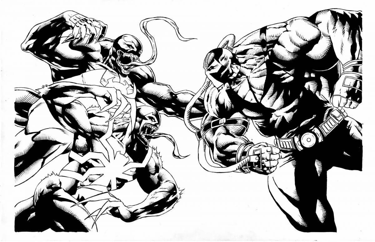 Great hulk and venom coloring page