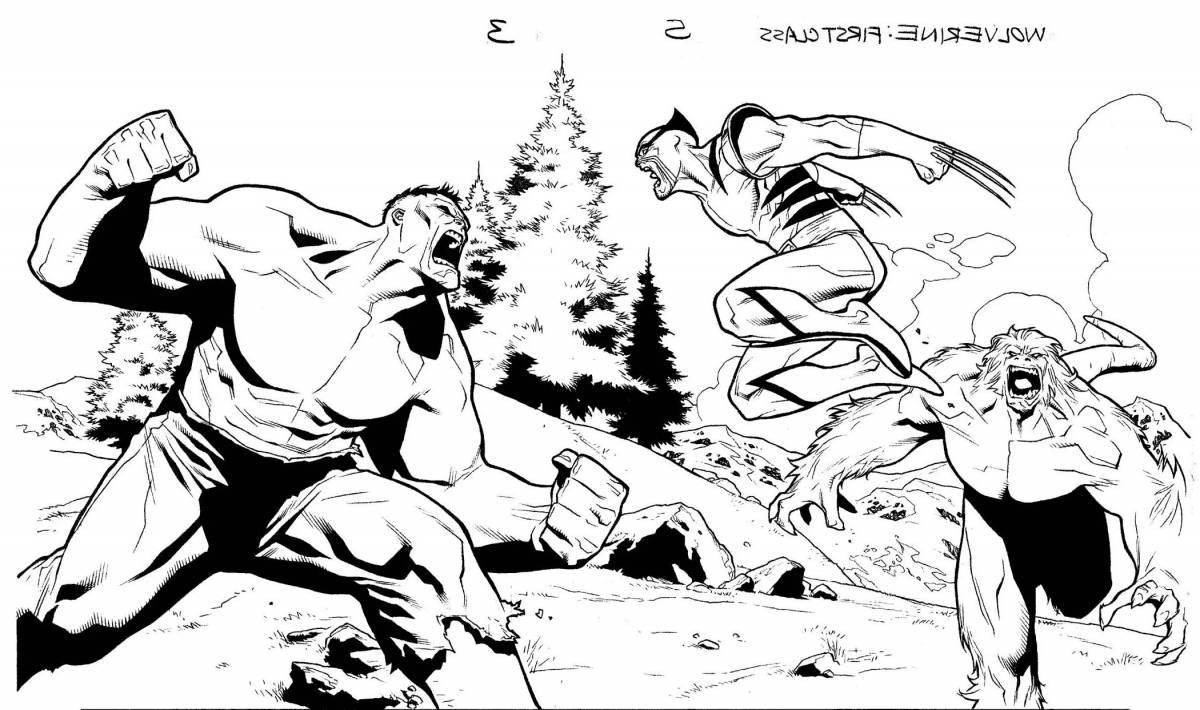 Luminous hulk and venom coloring page