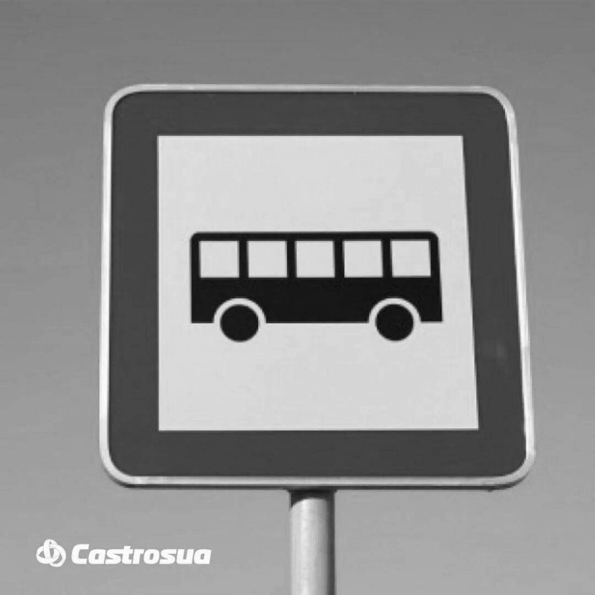 Coloring bus stop sign