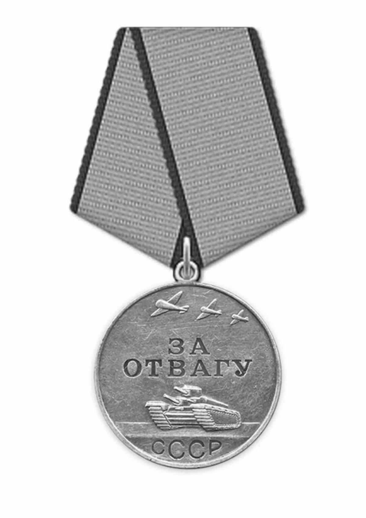 Coloring page elegant medal of honor